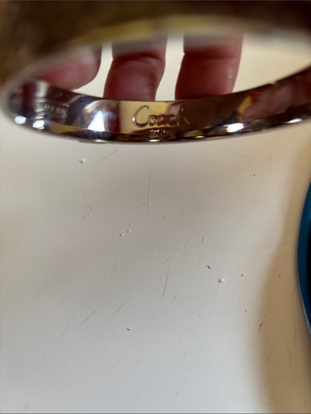 Coach Silver-Patterned Women's Bangle Bracelet - Picture 4 of 5